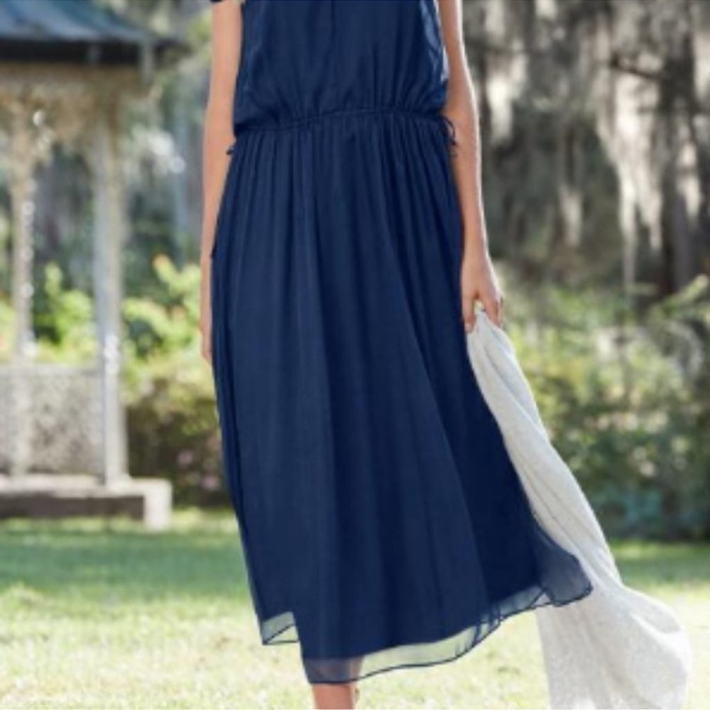Sundance "Gossamer Dreams" collection silk dress in Navy Blue feminine wedding - Picture 2 of 9